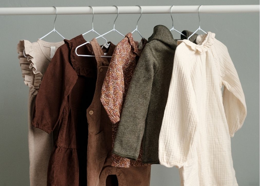 Clothes hanging on a rack