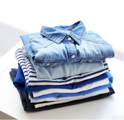 Stack of folded shirts